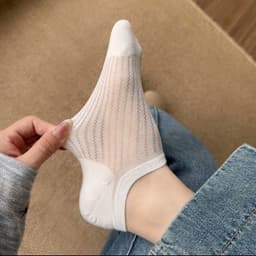 Set 5 Đôi Tất lưới mỏng ngắn cho phụ nữ, chất liệu cotton thoáng khí, basic thời trang LILIRIA tt89 2