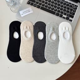 Set 5 Đôi Tất lưới mỏng ngắn cho phụ nữ, chất liệu cotton thoáng khí, basic thời trang LILIRIA tt89 3
