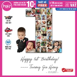 Bảng thành tích kèm ảnh 12 tháng trang trí sinh nhật, nhà cửa, tiệc thôi nôi...Khung ảnh 12 tháng cho bé - Hafu House Xư 9
