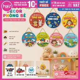 [Ghi Chú Trong Đơn] Bảng Formex Treo Cửa Phòng Bé Yêu - Bảng Decor Phòng Thay Tên Theo Yêu Cầu |Hafu House, Hafu Decor X 1