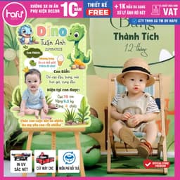 Bảng thành tích, thông tin, khung ảnh 12 tháng trang trí sinh nhật cho bé trai và bé gái - Hafu House, Hafu Decor Xưởng  1
