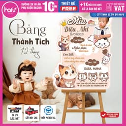 Bảng thành tích, thông tin, khung ảnh 12 tháng trang trí sinh nhật cho bé trai và bé gái - Hafu House, Hafu Decor Xưởng  2