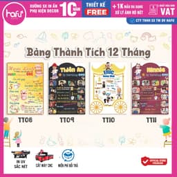 Bảng thành tích, thông tin, khung ảnh 12 tháng trang trí sinh nhật cho bé trai và bé gái - Hafu House, Hafu Decor Xưởng  5