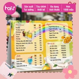 [Nhắn Shop Trước] Menu Cầm Tay cán Formex 5mm In 2 mặt Thiết Kế Theo Yêu Cầu  Khổ A4 A3 - Hafu House - Hafu Decor Xưởng  1