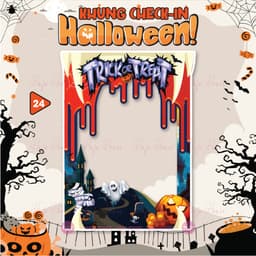 KHUNG CHECKIN SIZE VỪA CÓ CHÂN ĐỨNG HALLOWEEN - HAFU HOUSE [01-30] Xưởng SX Hafu House 9