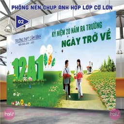 🎓 PHÔNG NỀN HỌP LỚP – BACKDROP KỶ NIỆM NGÀY TRỞ VỀ Xưởng SX Hafu House 2