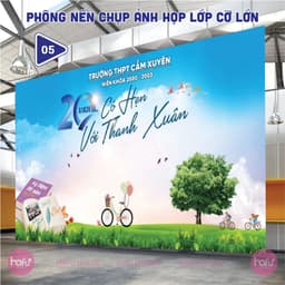 🎓 PHÔNG NỀN HỌP LỚP – BACKDROP KỶ NIỆM NGÀY TRỞ VỀ Xưởng SX Hafu House 5