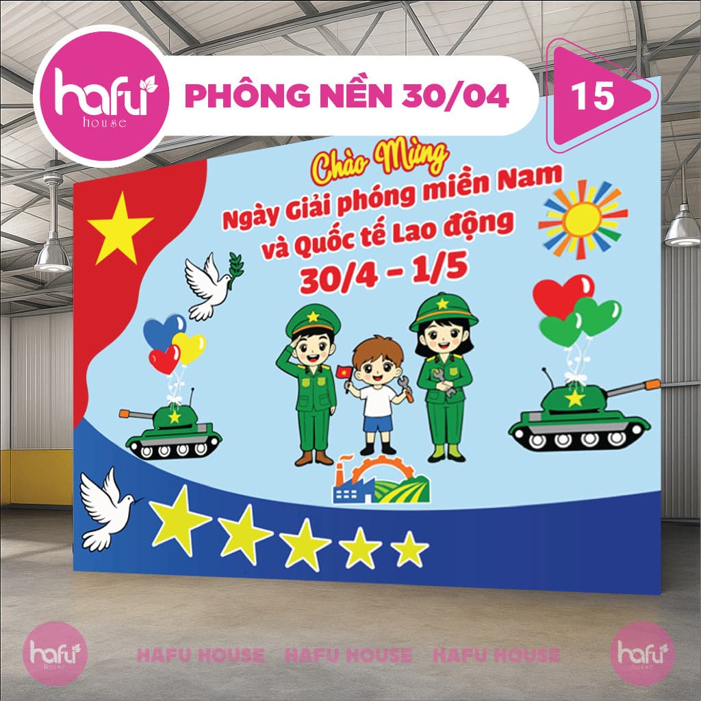 [ HỎA TỐC HCM] PHÔNG NỀN BẠT NHỰA HIFLEX CHÀO MỪNG NGÀY 30/4 - 01/05 - QUỐC KHÁNH 02/09 - CHECK IN HAFU HOUSE [15-28] Xư
