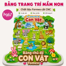 Bảng Trang Trí Mầm Non Formex Cắt CNC – Chủ Đề Nghề Nghiệp, Phương Tiện, Con Vật, Chữ Cái Việt Anh Xưởng SX Hafu House 1