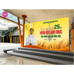 [HỎA TỐC HCM] IN BACKDROP PHÔNG NỀN LỄ TẠ ƠN LINH MỤC_THIÊN CHÚA_CÔNG GIÁO_ THIẾT KẾ THEO YÊU CẦU_HAFU HOUSE Xưởng SX Ha 7