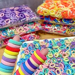 Set 500 chun cột tóc trơn cho bé nhiều màu dễ thương 6