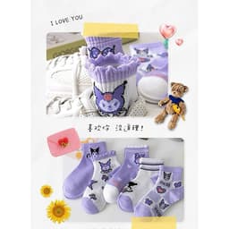 Sét 10 Đôi Tất Trẻ Em Sanrio Trẻ Em Tất Giai Điệu Kuromi Anime Tất Xuân Thu Đông Mềm Mại Thoáng Khí Bé Gái Quà Tặng 3