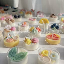 [Freeship] DATENEYLAND - Nến Thơm Tealight decor hoa khô và topping sắc màu. 4