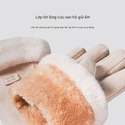 Găng tay nỉ lót lông siêu ấm cho nữ 6