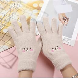 Găng tay lông mềm cảm ứng mặt cười xinh xắn (GT03) 2