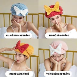 Mũ Ủ Khô Tóc Hình Nơ Siêu Thấm Hút 2