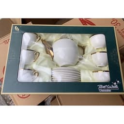 Bộ Ấm Chén Viền Vàng Ceramics Sang Trọng Cao Cấp Lịch Sự M65 5