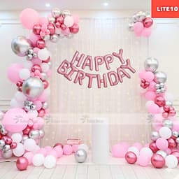 Set Bóng Trang Trí Sinh Nhật Kèm Rèm Voan Trọn Bộ Đầy Đủ Phụ Kiện Decor Tại Nhà Sang Trọng 5