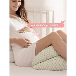 Gối bà bầu cánh tiên kèm gối phụ kê đỡ bụng, tựa lưng cho mẹ bầu gối bầu cánh tiên sợi catton bông 3D chống lụt xún 4