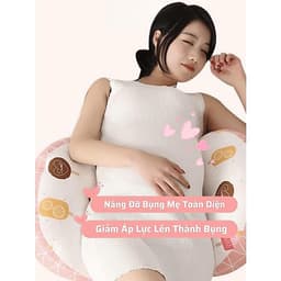 Gối bà bầu cánh tiên kèm gối phụ kê đỡ bụng, tựa lưng cho mẹ bầu gối bầu cánh tiên sợi catton bông 3D chống lụt xún 5
