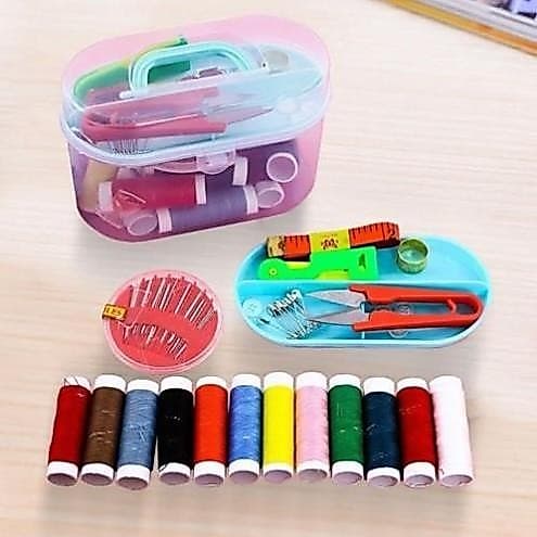 Bộ kim chỉ may vá đa năng 45 món có hộp trong suốt - TH12838, tiện lợi cho mọi nhu cầu may vá.