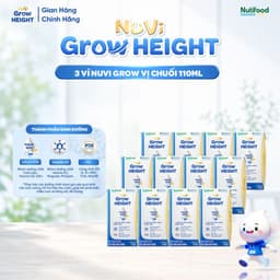 Sữa Nước Nuvi Grow Height (12 Hộp 110m Vị Chuối ) - Hỗ Trợ Phát Triển Chiều Cao 1