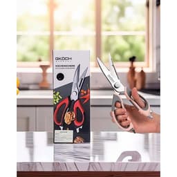 Kéo Cắt Đa Năng 5 trong 1 GKOCH J-26 Màu Đen Đỏ, Cắt Thịt Gà, Gọt Củ, Khui Lọ, Đánh Vảy, Kẹp Cua Ghẹ 6