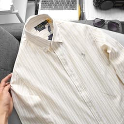Áo sơ mi nam vải cotton sược sọc pastel 3bros Hàn Quốc xuất dư form không ôm bigsize - 3bros quần áo xuất khẩu 3
