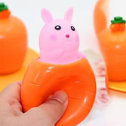 Đồ Chơi Bóp Mềm Squishy Thỏ Cà Rốt Nắn Bóp Thò Thụt Giảm Căng Thẳng Thú Vị 2