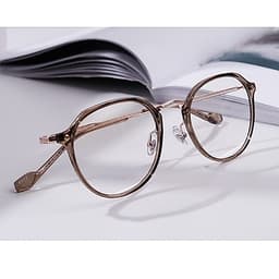 Gọng kính cận thời trang nam nữ ANDU dáng tròn chống tia UV chất liệu kim loại cao cấp - 9532 4