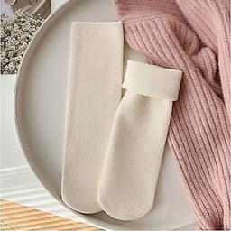 Combo 10 Đôi Tất Lót Lông Cổ Cao Sinh Nhiệt Chất Dày Cho Mùa Đông Siêu ấmTông Màu Pastel Trà Sữa 4