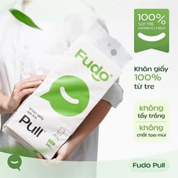 [2 THÙNG] Khăn giấy Fudo rút đáy treo tường 3 lớp 100% sợi tre tự nhiên không tẩy trắng-2Thùngx8Túi 3