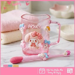Bộ Cốc Bàn Chải Đánh Răng Trẻ Em Hình 3D Dễ Thương Cho Bé 3-10 Tuổi - Cốc Súc Miệng Kèm Bàn Chải Lông Mềm 2