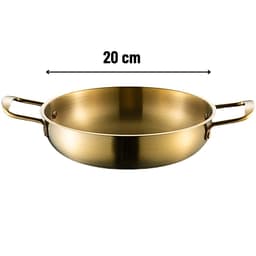 Nồi Nấu Lẩu Mạ Vàng, Nấu Mì Cay, Soup - Chảo Nấu Ăn MINI Bằng Thép Không Gỉ Phong Cách Hàn Quốc 6