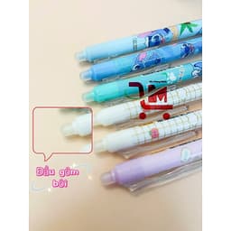 Lon 20 Cây Bút Gel Bấm Xoá Được Nhiều Mẫu Hoạt Hình Ngòi 0.5MM/ Mực Xanh, Tím, Gôm Bôi Không Mòn (Giao Mẫu Ngẫu Nhiên) 8