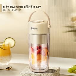 Máy Xay Sinh Tố Cầm Tay Elmich BLE9187 340ml 70W,Hàng Chính Hãng,Cối Thủy Tinh 2 Lớp Cao Cấp-JoyMall 6
