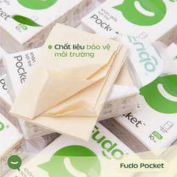 [2 THÙNG] Khăn giấy Fudo 3 lớp bỏ túi 100% sợi tre tự nhiên không tẩy trắng - 96 gói 4