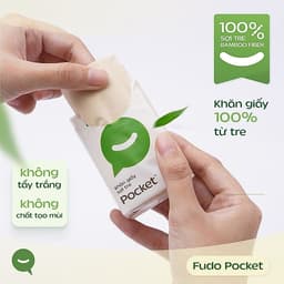 [2 THÙNG] Khăn giấy Fudo 3 lớp bỏ túi 100% sợi tre tự nhiên không tẩy trắng - 96 gói 5