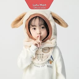 "Mũ Len Lông Cừu Trùm Đầu Cho Bé Kèm Kính Chắn Gió Ấm Áp An Toàn Mùa Đông  5