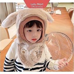 "Mũ Len Lông Cừu Trùm Đầu Cho Bé Kèm Kính Chắn Gió Ấm Áp An Toàn Mùa Đông  6
