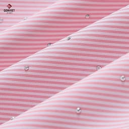 [ẨN] Áo sơ mi kẻ suông nữ GENVIET JEANS dài tay đính đá lấp lánh thanh lịch trẻ trung basic 8978 3
