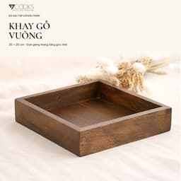 Khay gỗ vuông 7COOKS đựng trà bánh, gia vị và trang trí bàn ăn,decor phòng khách, miễn phí khắc tên 7