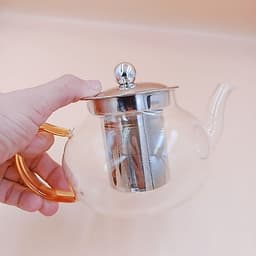 Ấm pha trà thủy tinh 400 ml chịu nhiệt borosilicate có lõi lọc trà inox 304 sang trọng 5