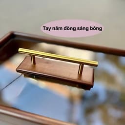 Khay Đựng Bánh Kẹo Cho Tết 2026, Khay Mứt Bằng Gỗ Sồi 100%, Mặt Kính Thủy Tinh Sang Trọng, Kèm Hũ 6