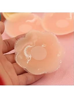 Sét 10 Miếng dán ngực, dán nhũ hoa, dán ti hộp thiếc màu xanh hình cánh hoa mai 7