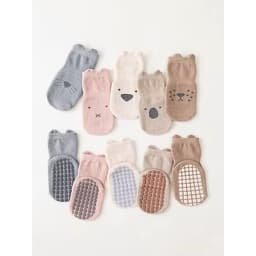 Tổng hợp tất mùa lạnh trẻ em -  Set 5 Tất Vớ Cổ Cao Hình Thú Đế Cao Su Chống Trượt Cho Bé 0-2 tuổi 4