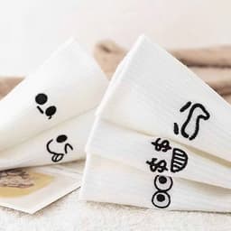 Set 10 đôi tất vớ cổ cao họa tiết thêu dễ thương, phong cách Hàn Quốc hiện đại [FREESHIP] 3