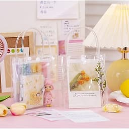 Túi xách mua sắm bằng nhựa PVC trong suốt chống thấm nước cao cấp tiện lợi 2
