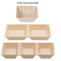 AMIZIN Combo 5,10 Đĩa chấm vuông 2, 3 ngăn Việt Nhật Plastic chén đựng nước chấm, nước sốt hàng quán, quán ăn AMIZIN 1