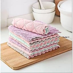Sét 10 khăn lau tay lau bếp 2 mặt 2 chất liệu, màu ghi sạch sẽ. nhatle.store2 8